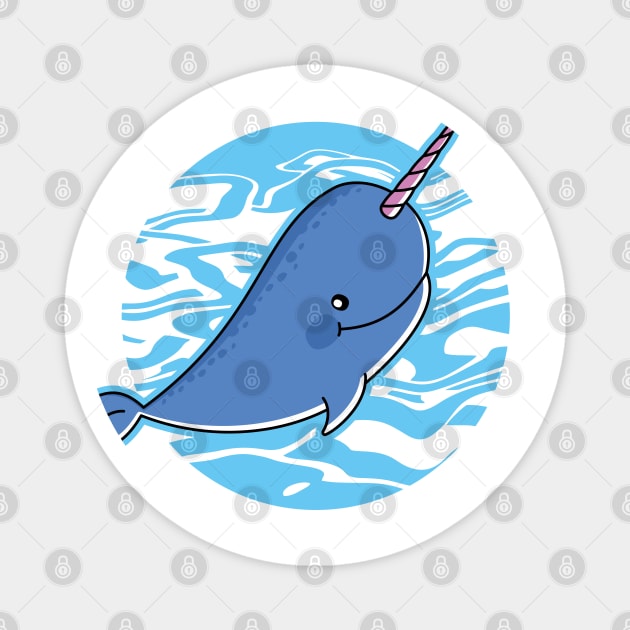 Kawaii narwhal - unicorn of the sea Magnet by hyperactive